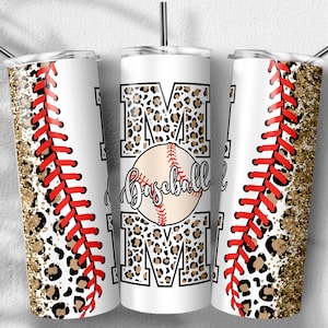 Baseball mama Png, Leopard Sublimation Designs, Skinny Tumbler 20oz, PNG File Digital Download