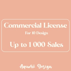 Commercial License for 10 Design / Person - Up to 1000 Sales