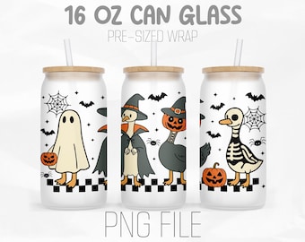 Just a Spooky Goose Libbey 16oz glas kan inpakken png, Halloweenkostuum gans png, grappige herfst png, sublimatieontwerp