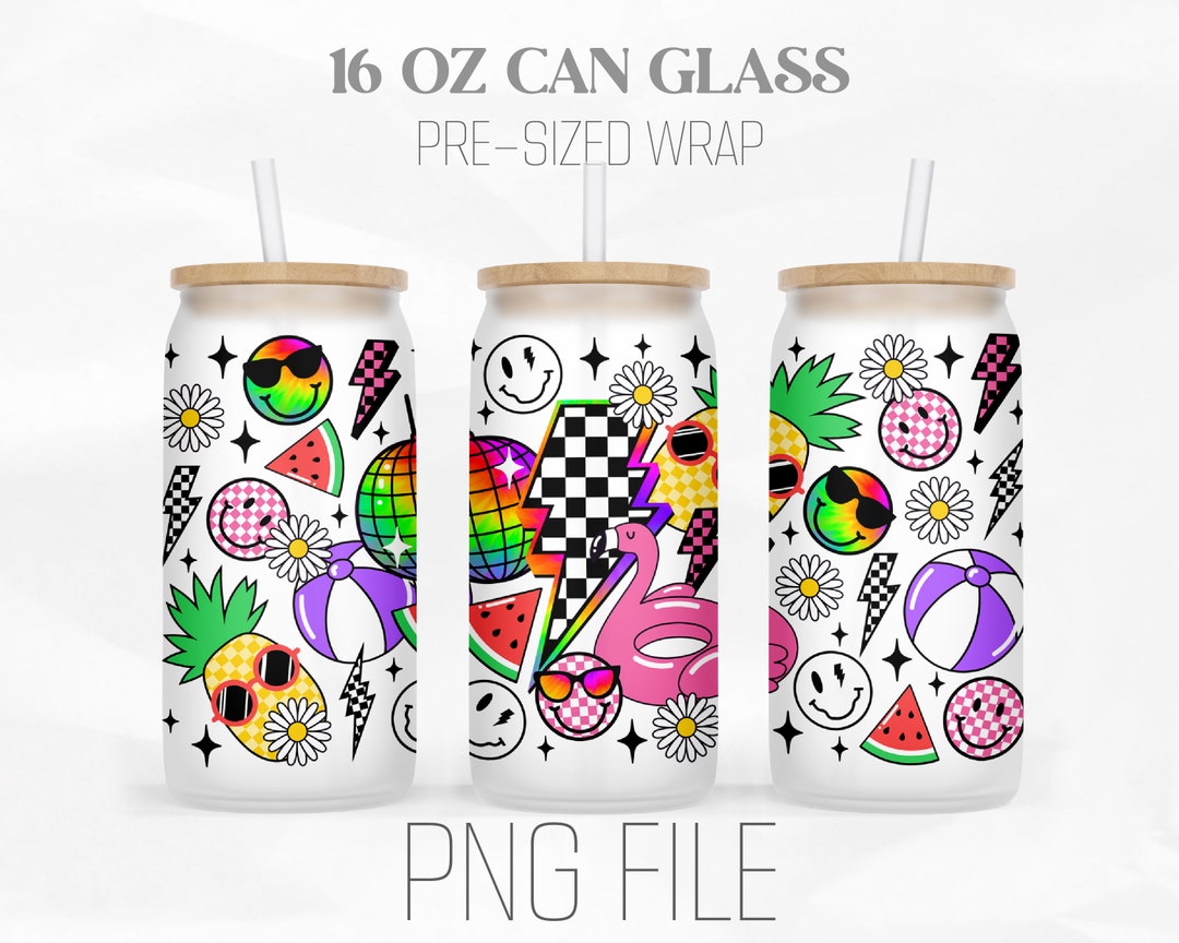 Retro Summer Can Wrap Png, Summer Vibes Png, Summer Lightning Bolt Png ...