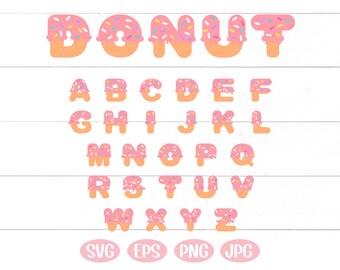 Donut letters, SVG, donut alphabet svg, Donut, Clip art, cute, Alphabet donut svg, alphabet, letters, cutting, files for Cricut