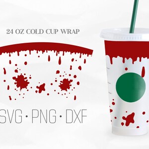Halloween Dripping Blood Full Wrap Svg, dripping Blood svg, Scary Halloween svg, Venti Cold Cup 24 Oz, Svg,Png,DXF files for Cricut