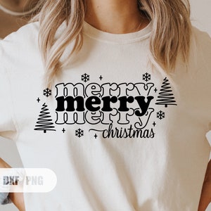 Merry Merry Merry Christmas SVG, Christmas Svg, Png, DXF files for Cricut