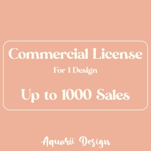 Commercial License for 1 Design / Person - Up to 1000 Sales