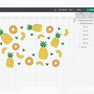 Piña Full Wrap svg, fruta svg, Verano svg, Venti Cold Cup 24 Oz, Svg ...