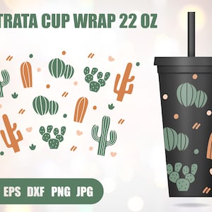 Cactus Strata SVG, Cactus SVG, Succulent Strata svg, Strata 22 oz Cup, Svg, Png, DXF files for Cricut