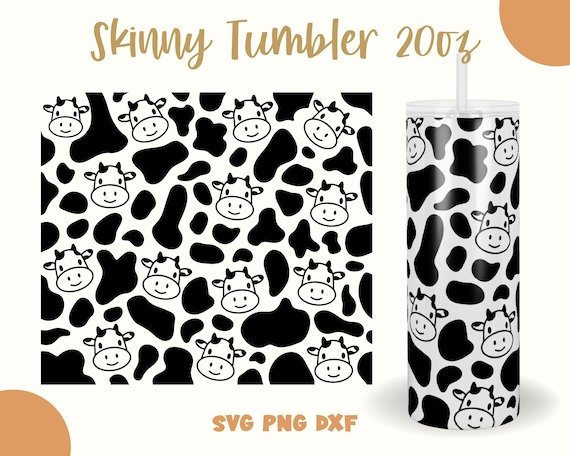 Cow Skinny Tumbler 20oz svg, Cow Print svg, Cow Head svg, animal print svg, Skinny Tumbler 20oz, Svg,Png, DXF files for Cricut