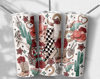 Retro western Tumbler Png, Western png, Trendy png,  Sublimation Designs, Skinny Tumbler 20oz, PNG File Digital Download