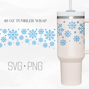 Snowflake Tumbler Wrap Svg, Christmas svg, Funny Christmas 40 Oz Quencher Stanley Full Wrap, Svg, Png, files for Cricut
