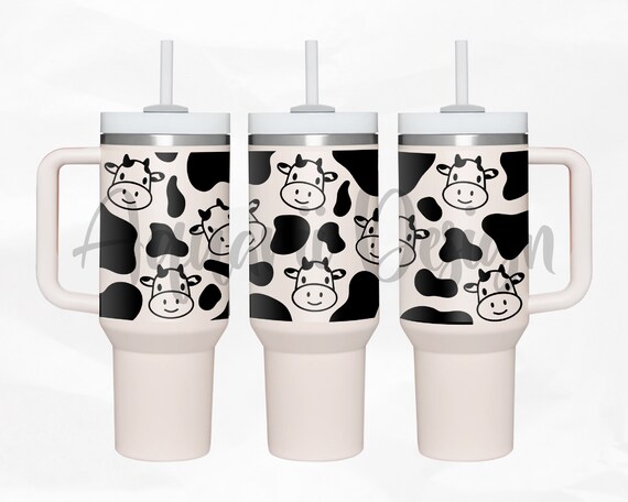 40oz tumbler w/ handle Cow Print File - SVG - DXF - PDF - Lightburn — That  Laser Lady