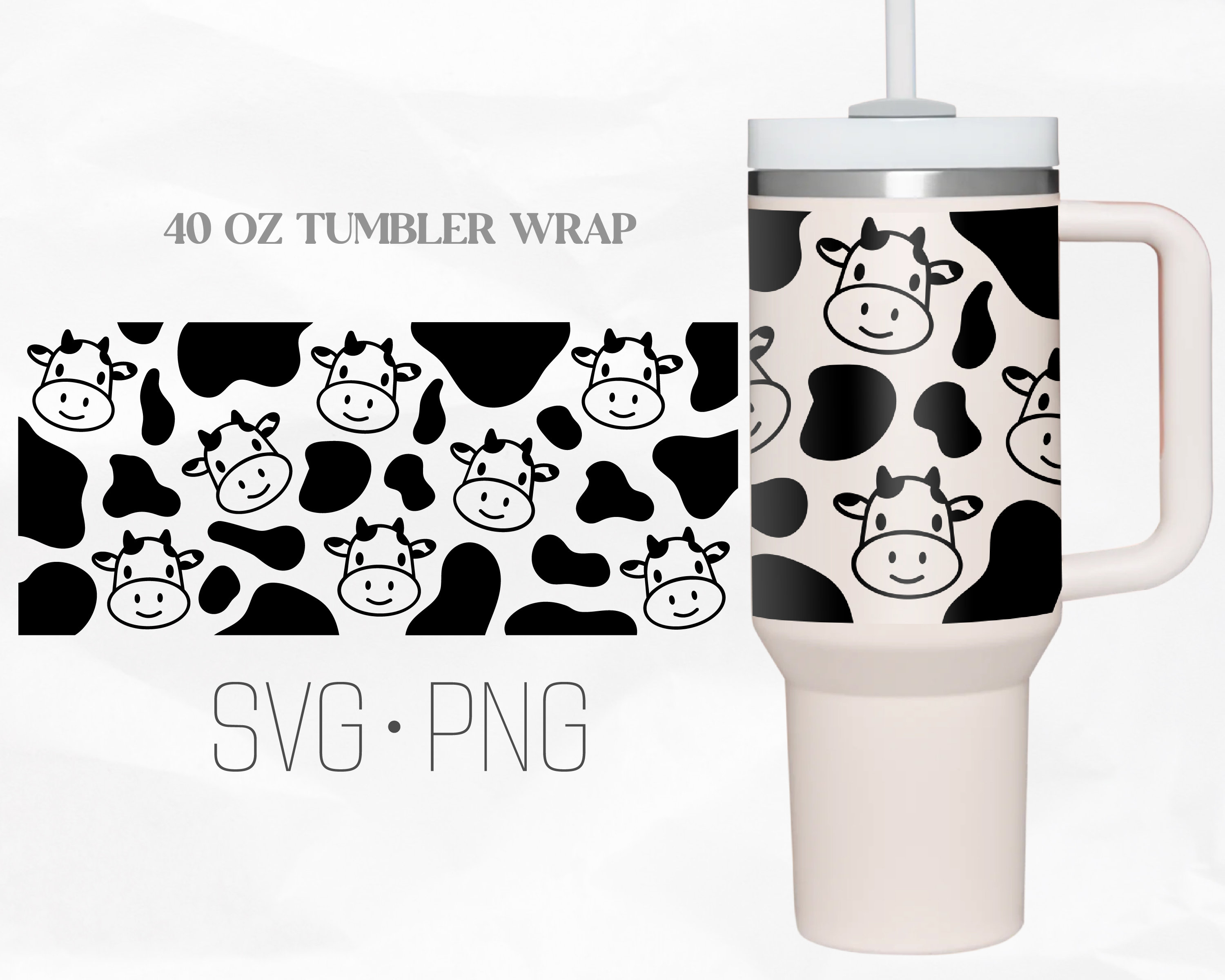 Mini Daisy Flower Lovely Floral Full Wrap for Stanley Quencher Tumbler 40  Oz . Dxf, Png, Svg File for Cricut, Digital File (Download Now) 