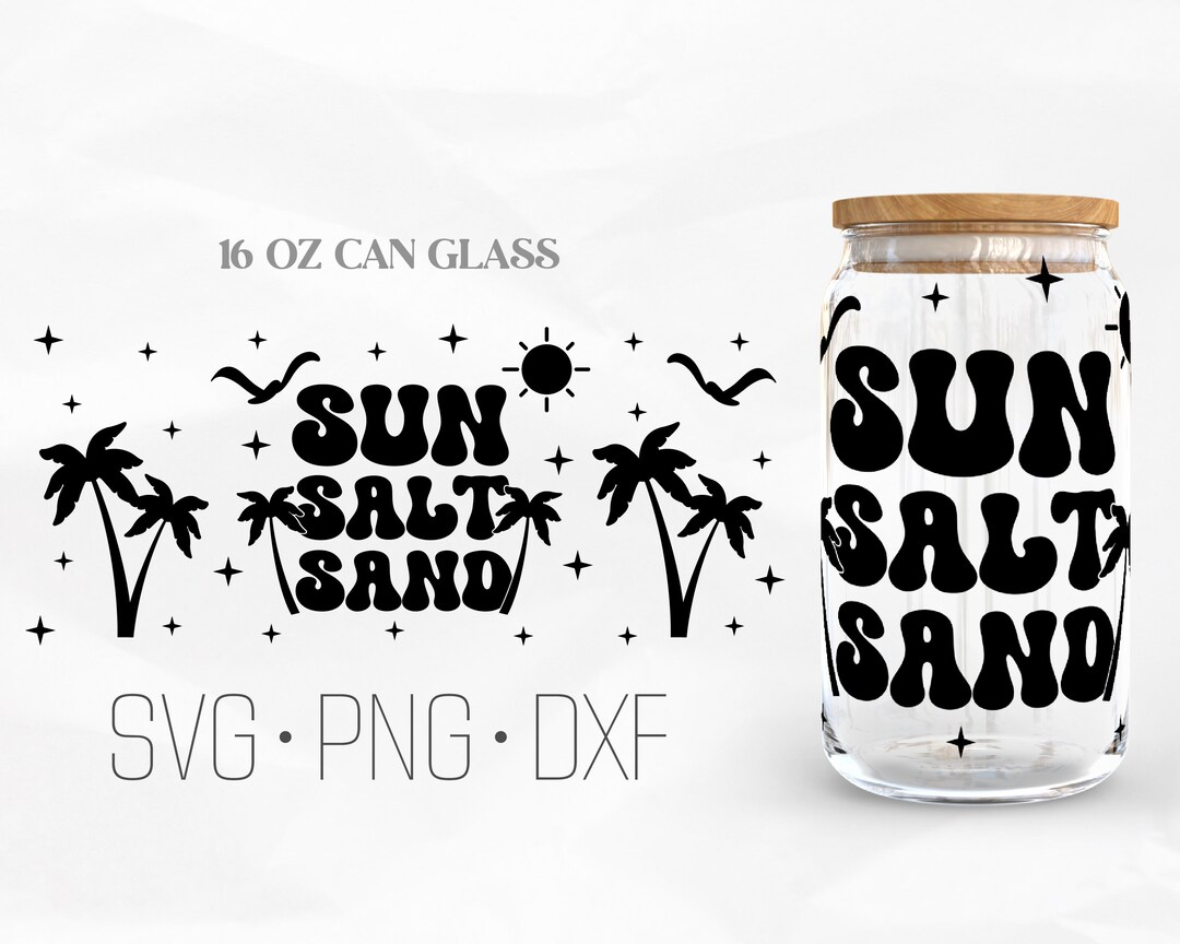 Sun Salt Sand Glass Wrap Svg Beach Svg Summer Vacation Svg - Etsy