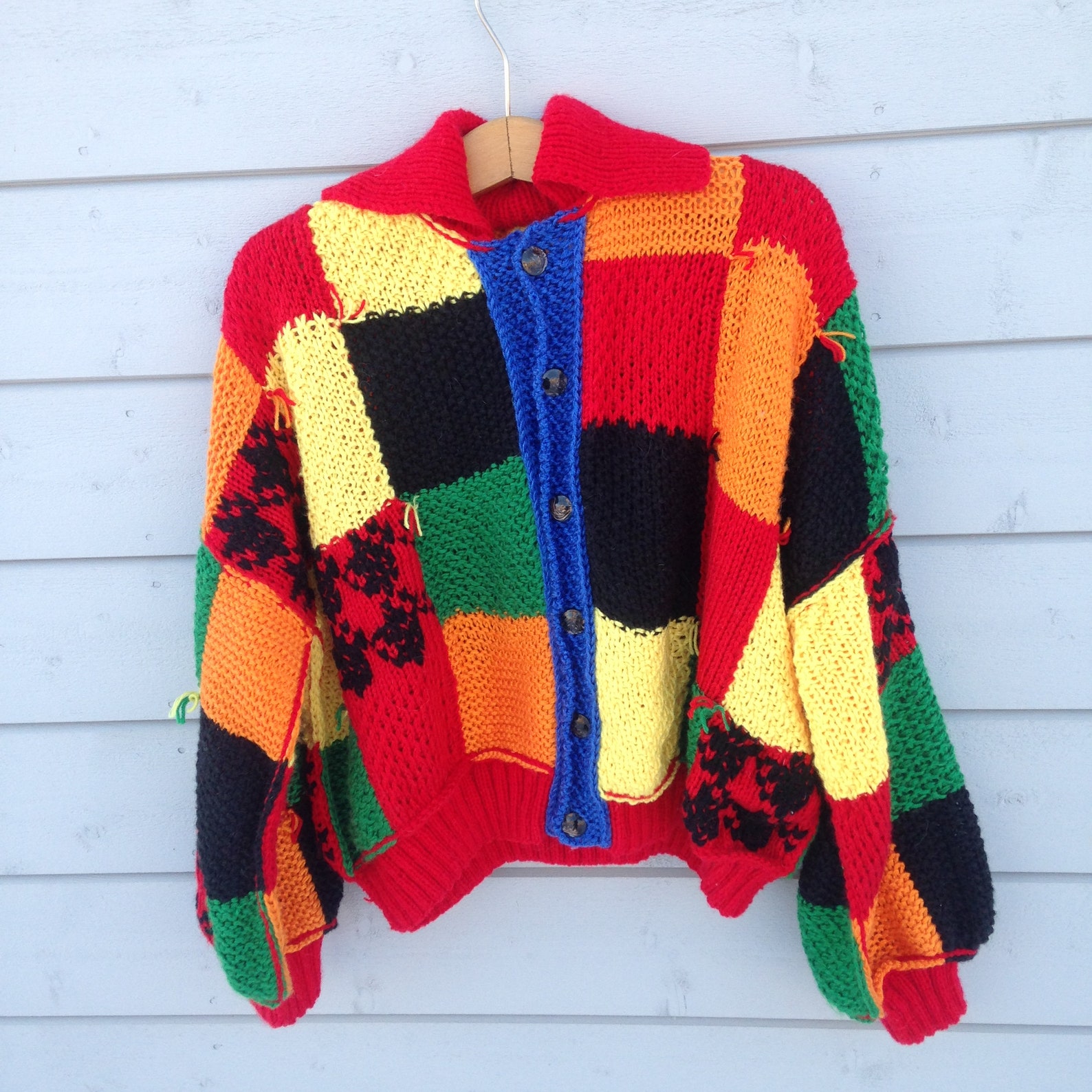 Harry Styles Colorful Patchwork Cardigan | Etsy
