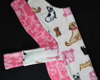Dogs on Ivory/Pink Dog Sayings Dog Coat