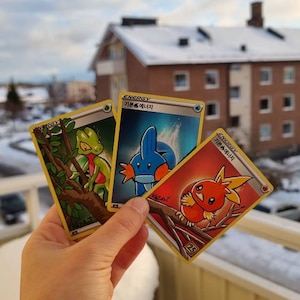 Treecko, Mudkip e Torchic pintados à mão - 25º aniversário da energia