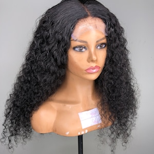 Deep Curly Wig 4x4 Lace Closure: 180 Density Custom Virgin Hair (Pre-plucked)