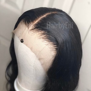 13x6 Lace front wig pre-plucked - straight or body wave - 13x6 Frontal 1b Hair Custom wig  250 density glueless wig 100% human hair