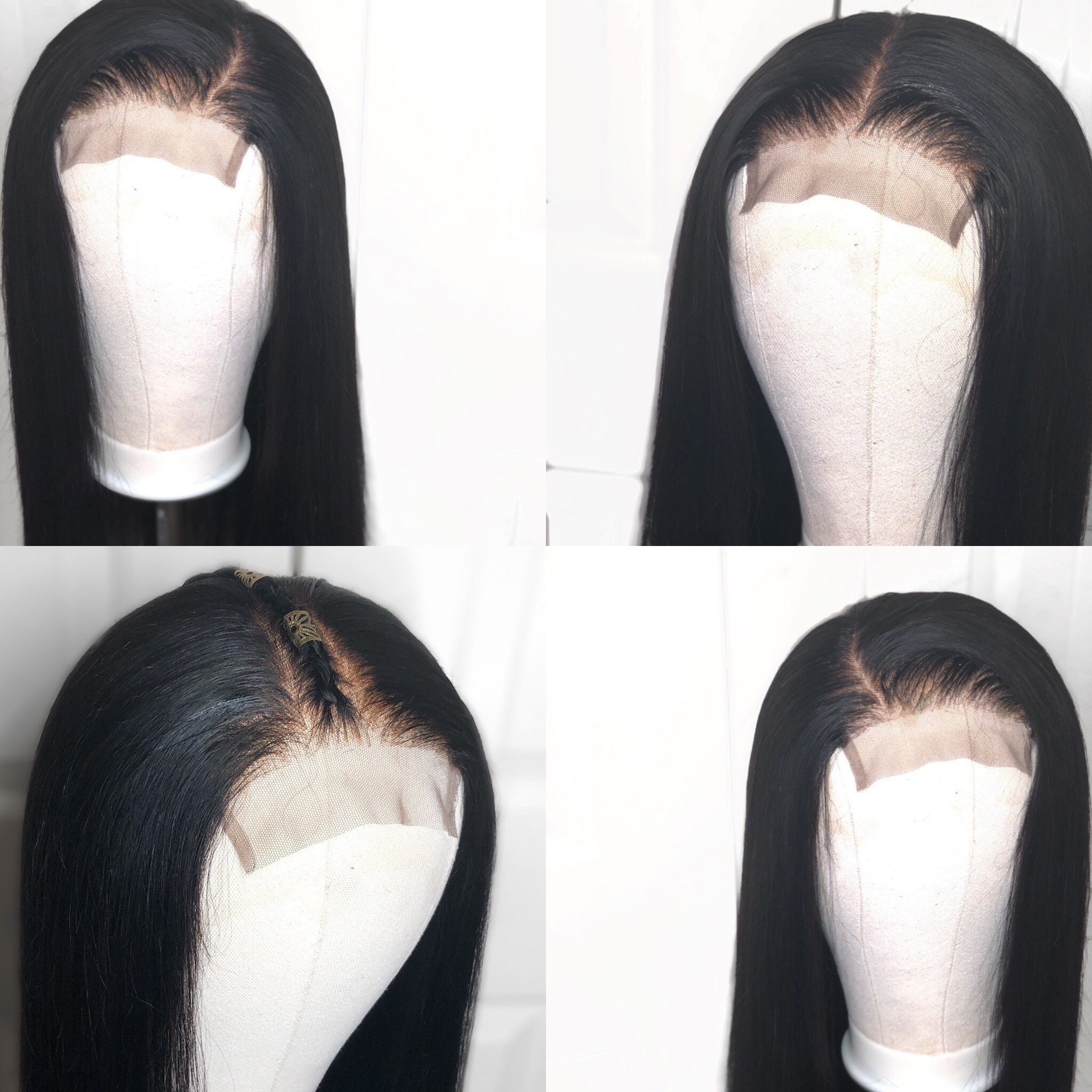 4x4 Closure Wig Straight Or Body Wave Free Part 200 Etsy