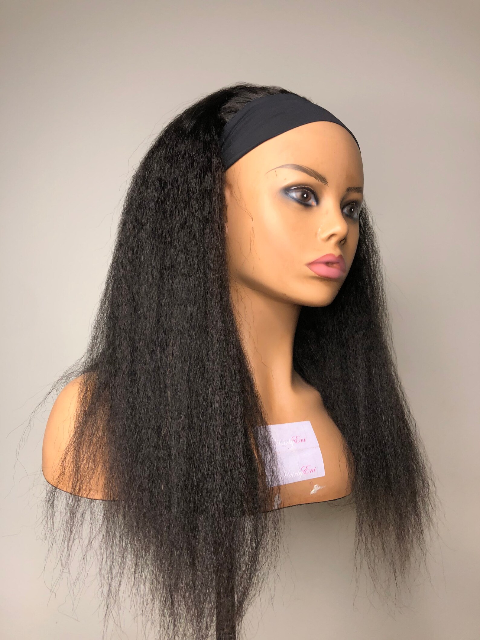 Headband Wig Kinky Straight Scarf Wig Half Wig 100 Etsy