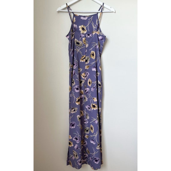 Vintage 90s Anemone Print Halter Maxi Dress in La… - image 6