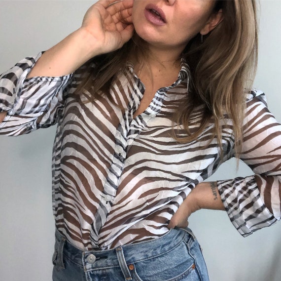 ladies zebra print blouse