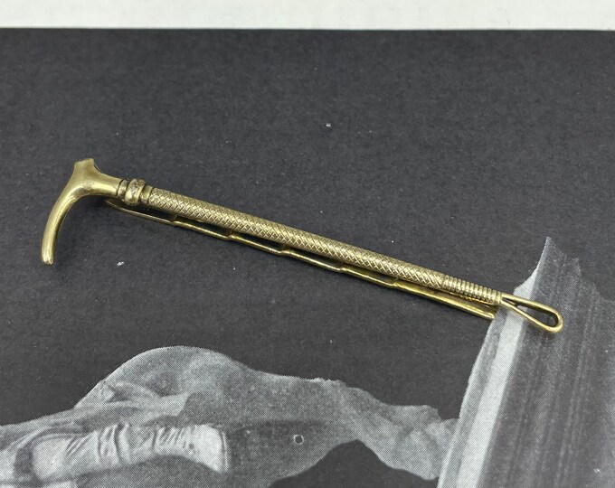 Vintage German C.1940s 14k Rolled Gold Equestrian Riding Crop Tie Clip ...