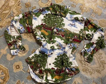 Vintage c.1980s/90s Novelty Print Farm House Blouse (XS/S)