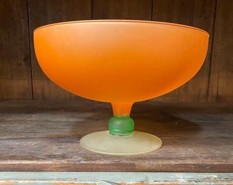 Vintage MCM Satin Trio Glass Mod Fruit Compote