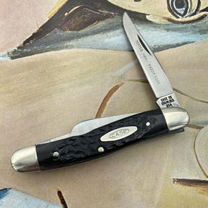 Vintage c.1978 CASE XX No.6318 &quot;Stockman&quot; Bone Handle - Black - 3 Blade Pocket Knife