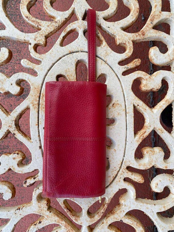 Rectangular Folding Red Leather Clutch Wallet - image 2