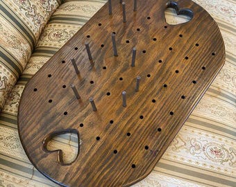 Very Cute Handmade MCM Peg Board Appetizer Tray w Adjustable Riser Pegs