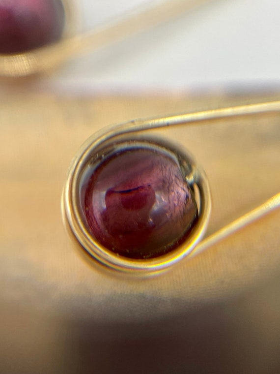 Vintage 14k Gold Suspended Purple Glass Sphere Dr… - image 3
