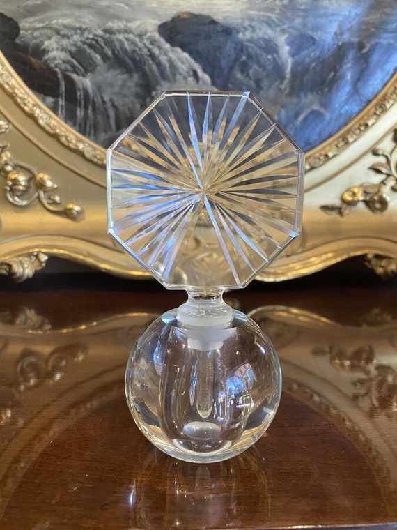Vintage Solid Crystal Prism Octagonal Stopper Per… - image 5