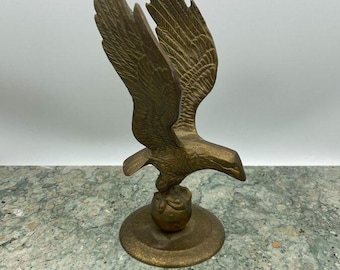 Brass Open Winged Eagle Sculptural Decor