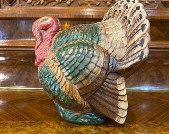 Small Pottery Realistically Hand Painted Turkey :)