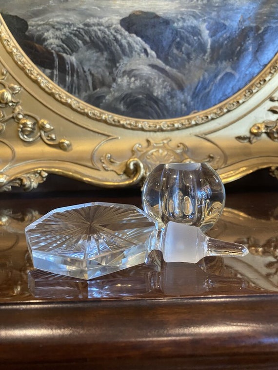 Vintage Solid Crystal Prism Octagonal Stopper Per… - image 6