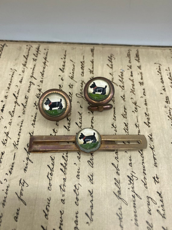 Vintage 1950s Gold Filled Scottie Dog Tie Clip an… - image 2