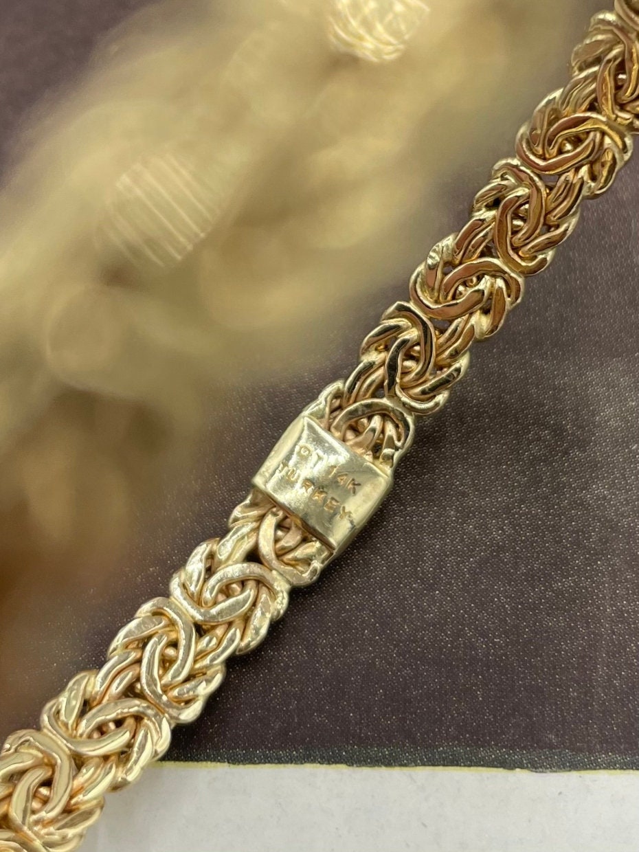 14k Turkish Gold Byzantine Sturctured 7.25