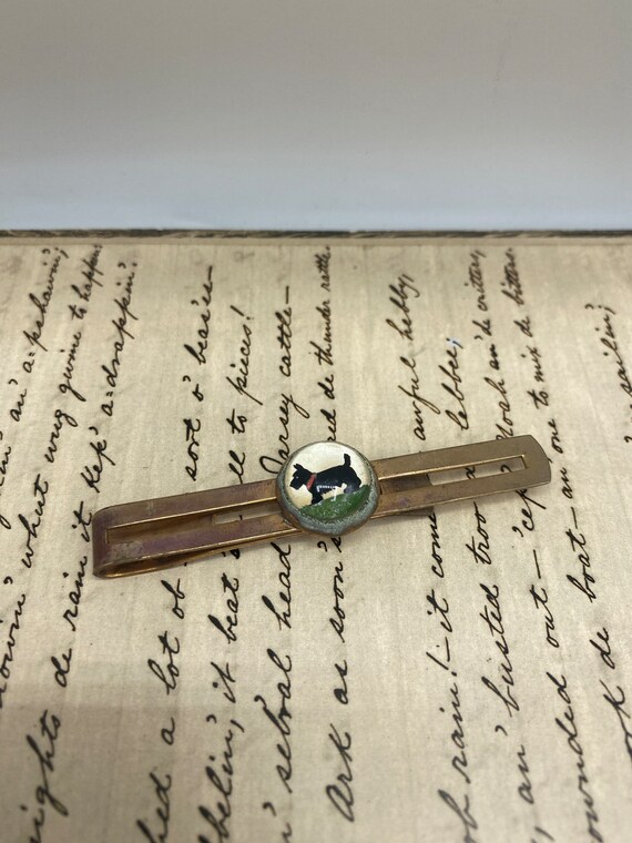 Vintage 1950s Gold Filled Scottie Dog Tie Clip an… - image 6