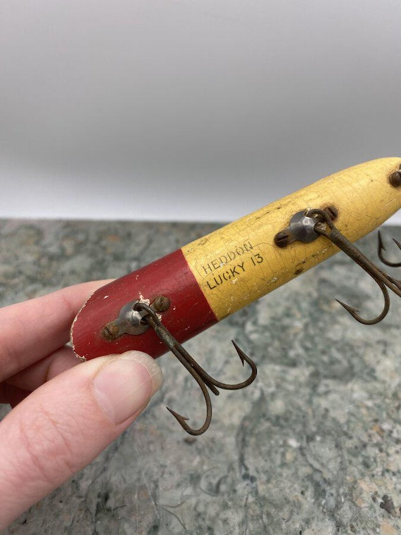 Collectible Heddon Lucky 13 3x Hook Fishing Lure - Etsy Collectible Heddon Lucky 13 3x Hook Fishing Lure - Etsy