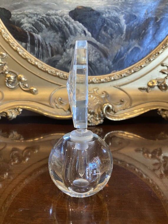 Vintage Solid Crystal Prism Octagonal Stopper Per… - image 4