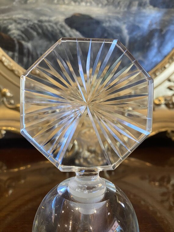 Vintage Solid Crystal Prism Octagonal Stopper Per… - image 7