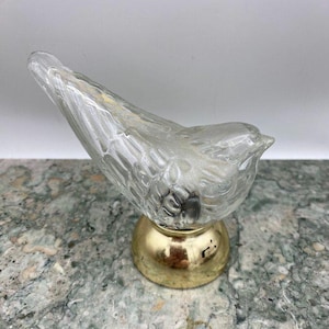 Vintage Avon Clear Glass Molded Bird Cologne Bottle