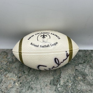 Miniature New Orleans Saints Football w Archie Manning First Name Signature