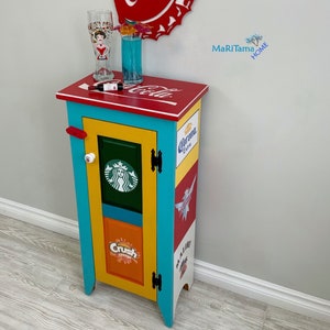 Refinished Colorful Minibar Cabinet