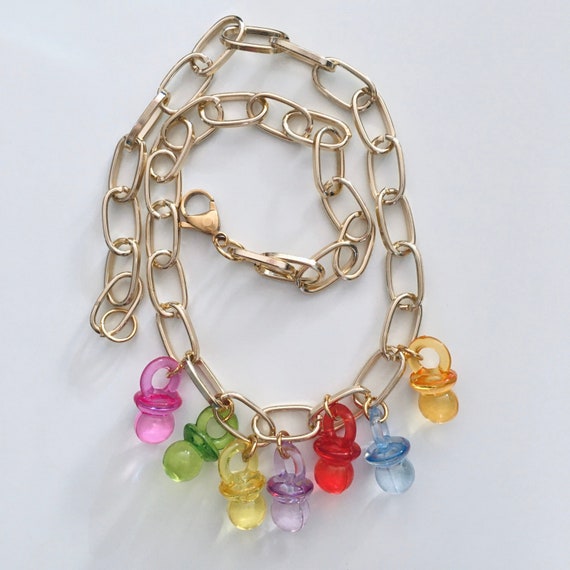 Plastic pacifier necklace discount