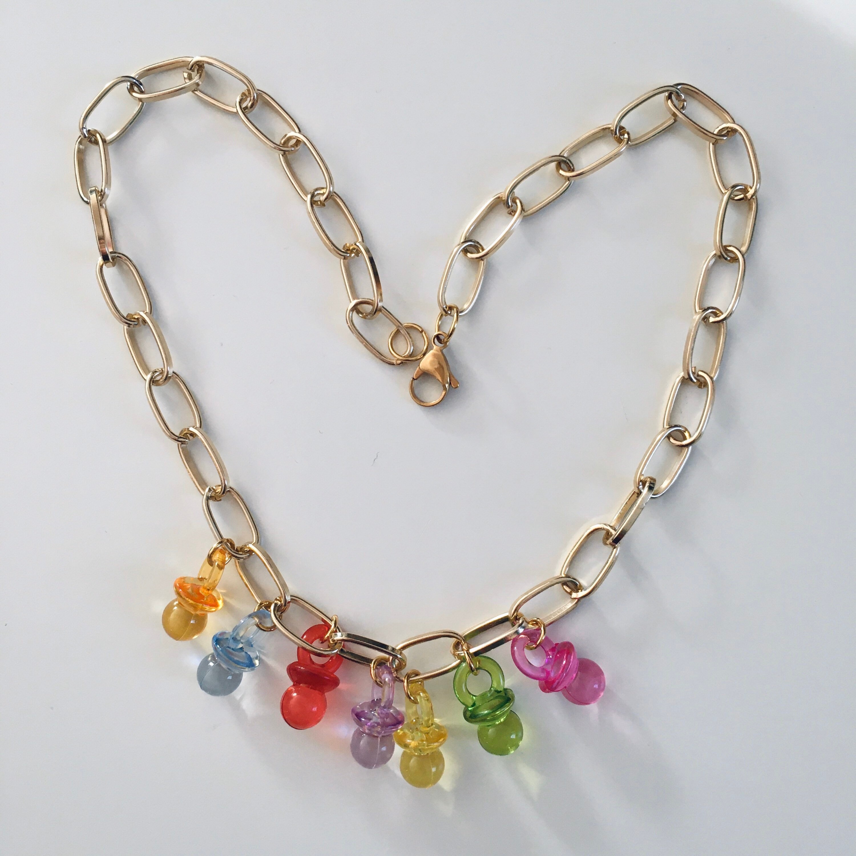 90s Style Choker Pacifiers Necklace With Resin-plastic - Etsy UK