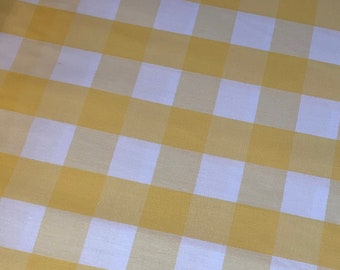CLEARANCE fabric sale, LEMON Yellow 1" Gingham Buffalo Check 100% Cotton Fabric Finders