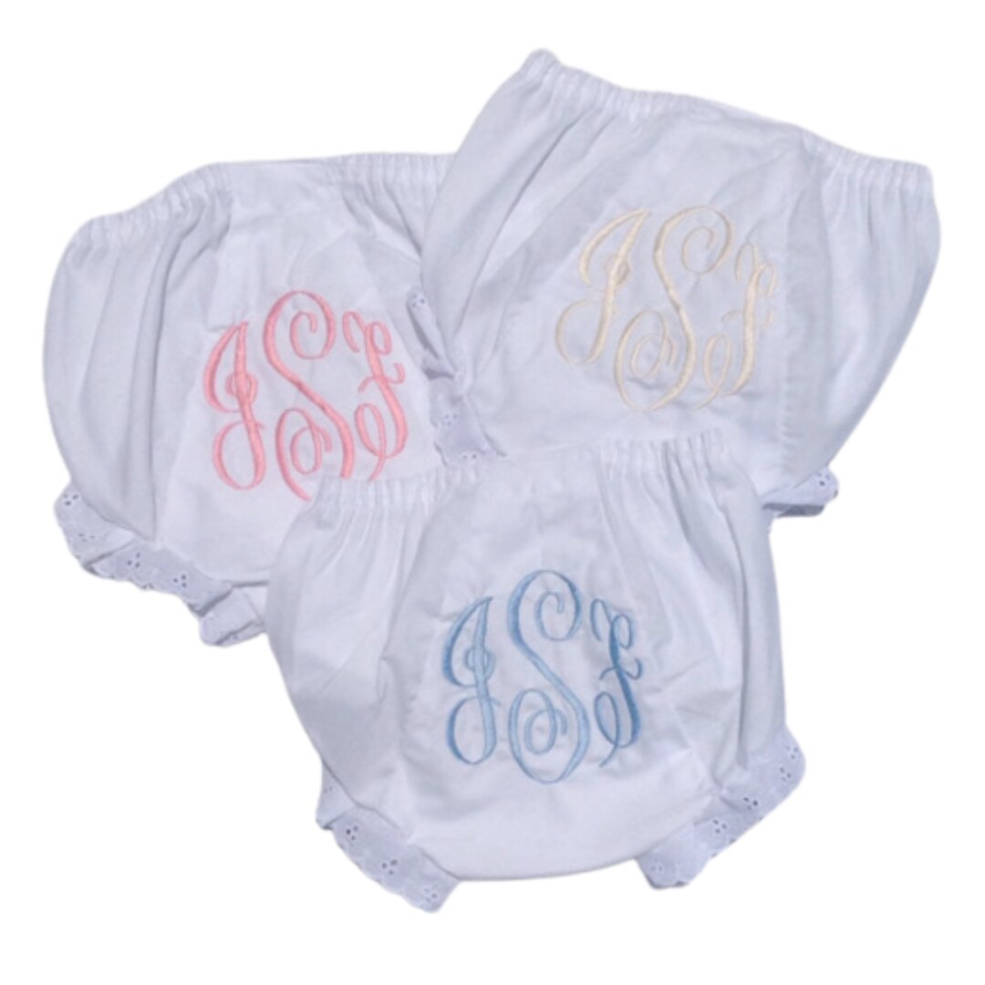 Mongram Baby Personalized Baby Bloomers Monogrammed Diaper Cover