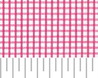Raspberry Window Pane Check Fabric